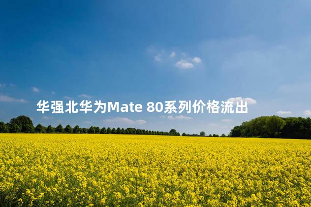 华强北华为Mate 80系列价格流出